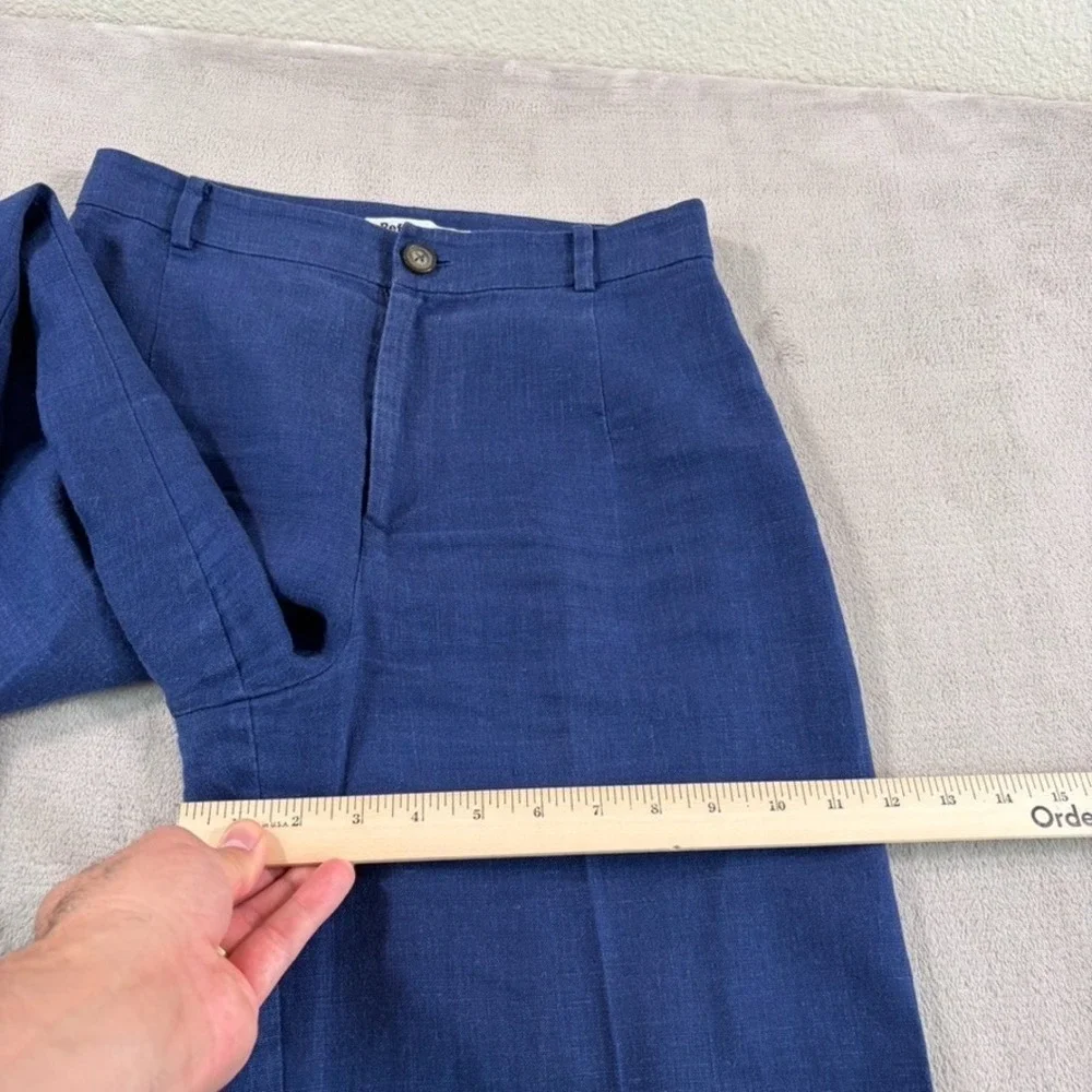 Reformation‎ Wide Leg 100% Linen Pants Blue Women 0 Resortwear Vacation Luxury